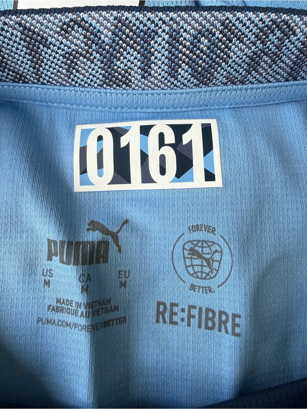 Manchester City Puma Long Sleeve Home Jersey - Sky Blue - Size Medium - Picture 6 of 7